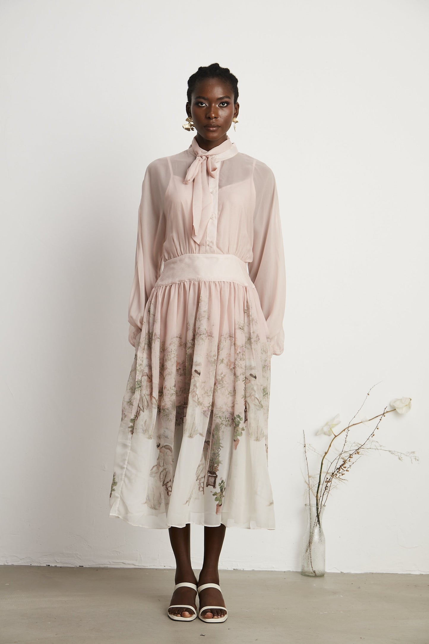 Georgie nature-print midi dress