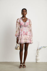 Mélisande floral-print tiered mini dress