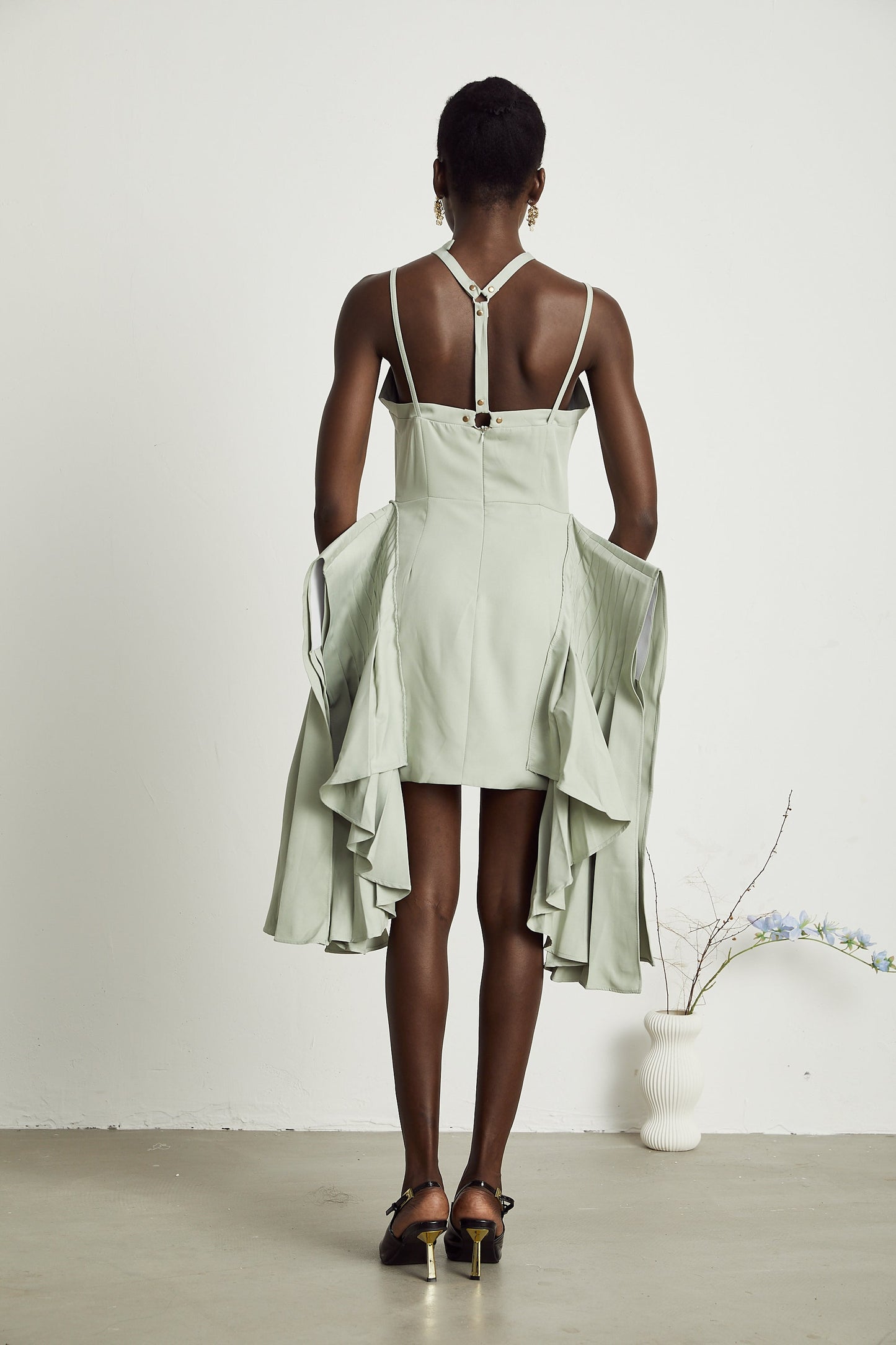 Michel layered-hemline midi dress