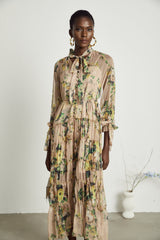 Madeleine floral-print pleated midi dress