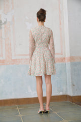 Marion floral-print pleated mini dress