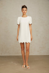 Bérénice white crystal-embellished mini dress