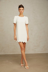 Bérénice white crystal-embellished mini dress