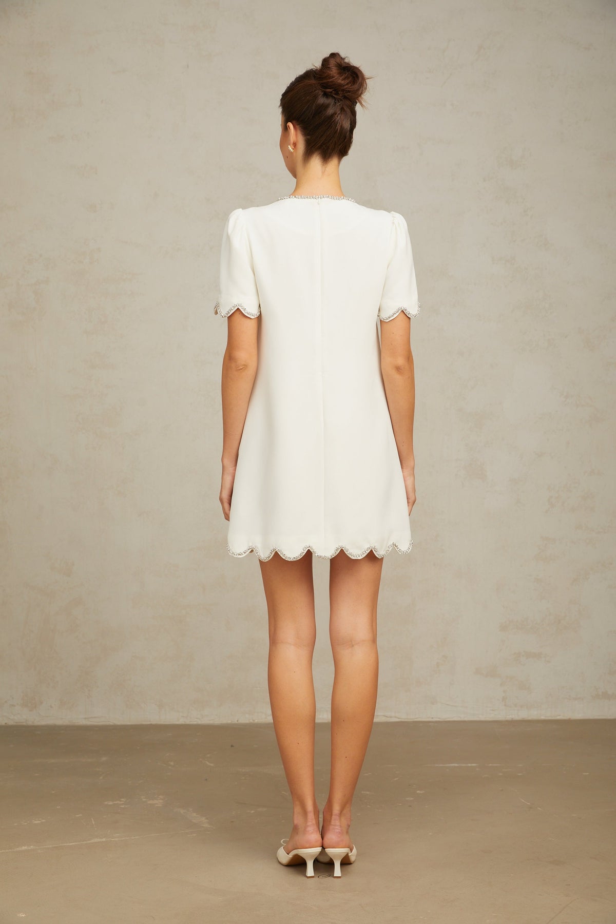 Bérénice white crystal-embellished mini dress