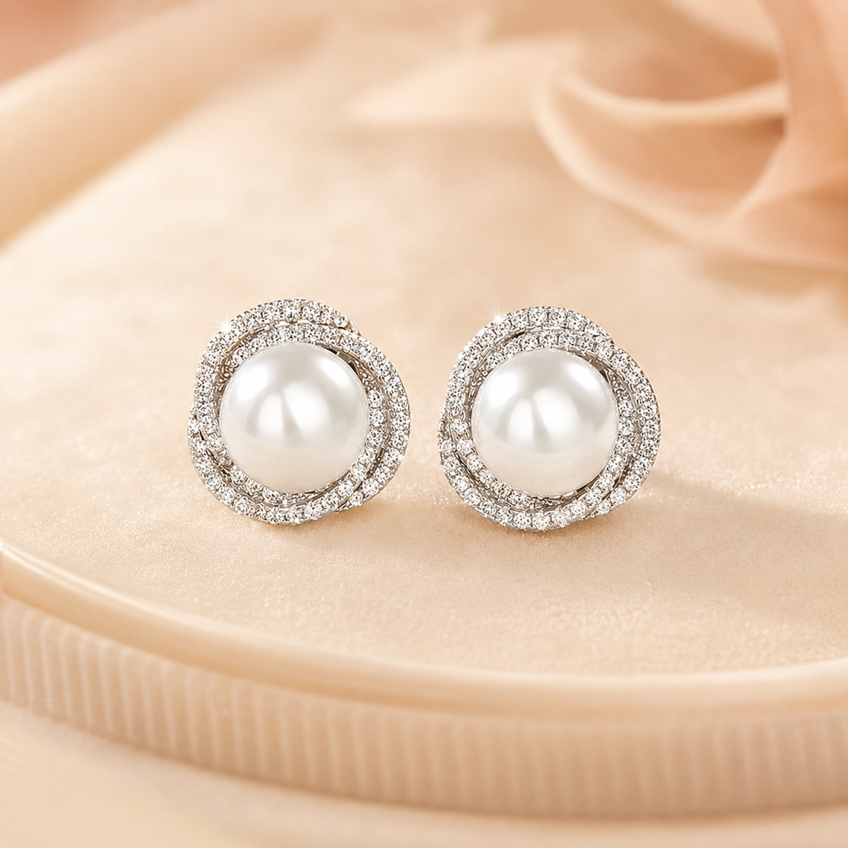 Celie crystal faux-pearl earrings