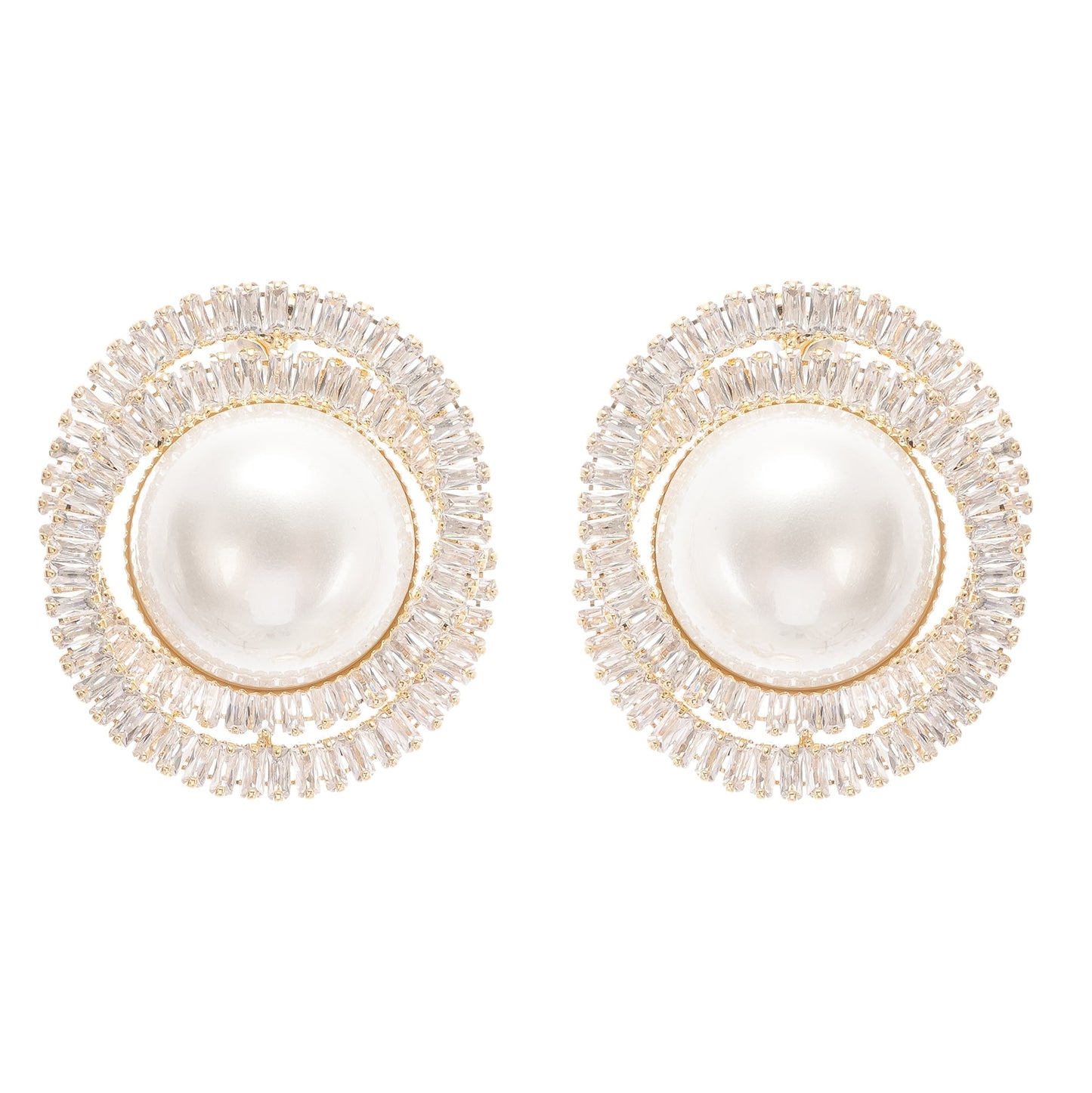 Éléonore crystal faux-pearl earrings
