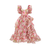 Geneviève fruit-print ruffled maxi dress