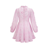 Honorine pink floral-appliqué mini dress