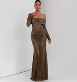 Lace Off-Shoulder Maxi Gown