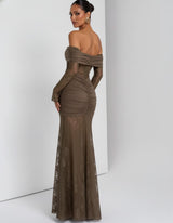 Lace Off-Shoulder Maxi Gown