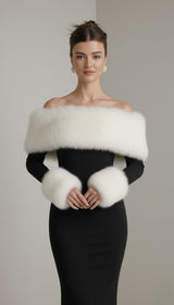 Evelyn Winter Faux-Fur Patchwork Maxi Dress