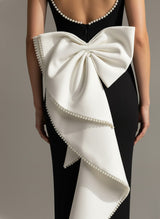 Backless Maxi Dress with Oversized Bow