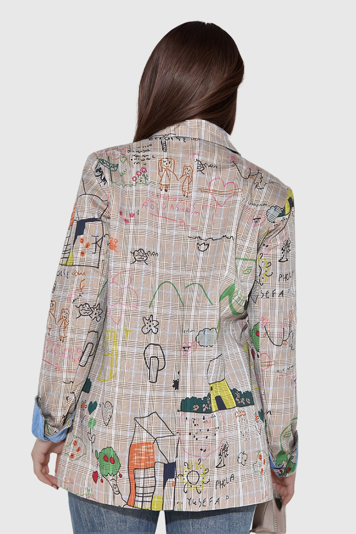 Jamila Graffiti Grid Blazer