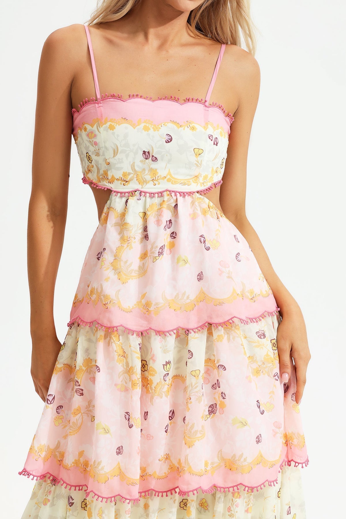 Katelyn Cami Tiered Ruffle Hem Maxi Dress