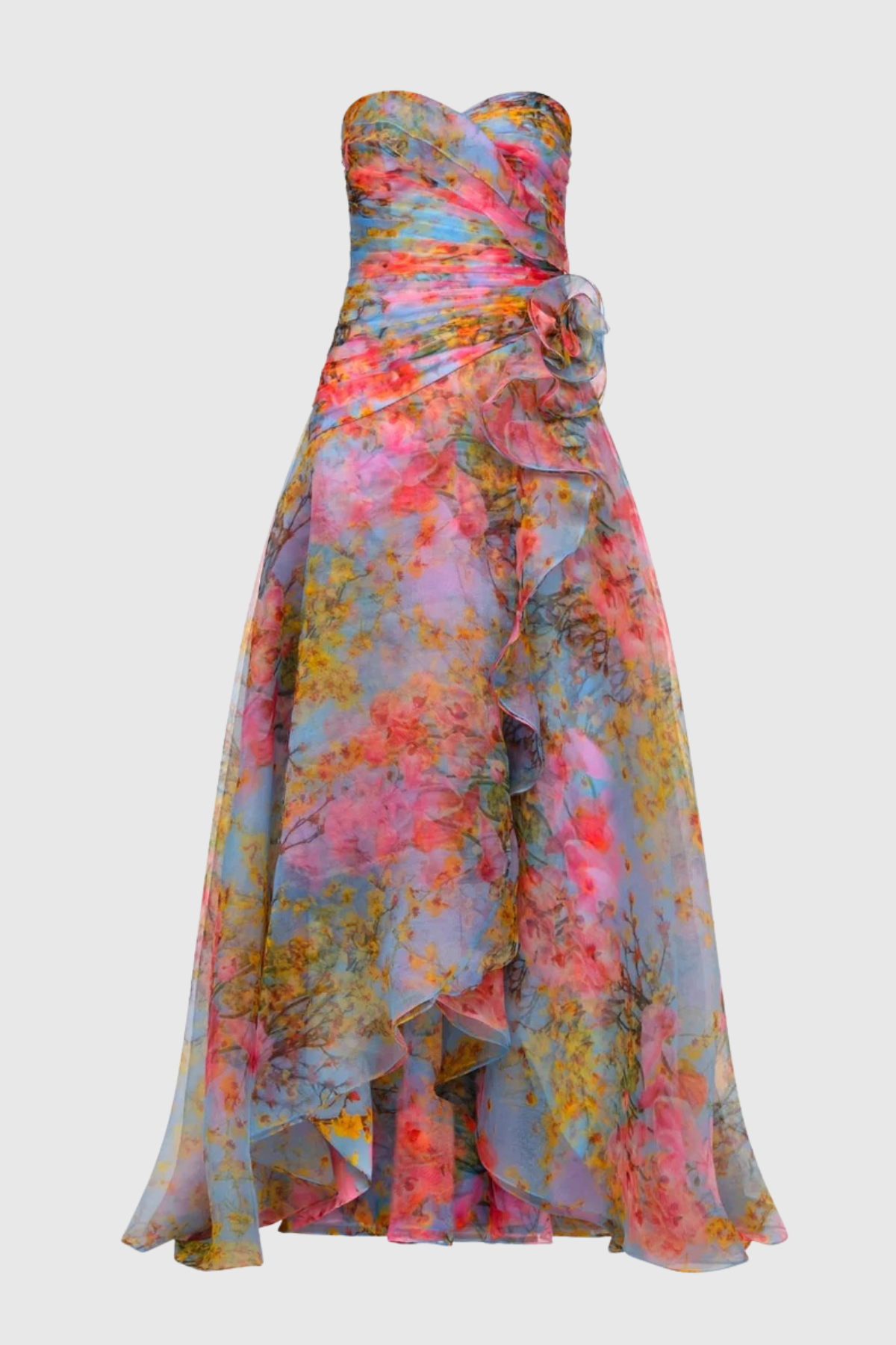 Lokama Strapless Floral Print Maxi Dress