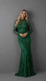 Isolde Emerald Lace Embroidered Mermaid Gown