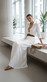 Sexy Deep V-neck Backless Long Sleeve Party Dress For Women