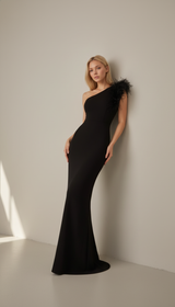Dulzura One-Shoulder Black Maxi Dress