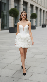 Maison Celie Lumière Rosette Corset Mini Dress