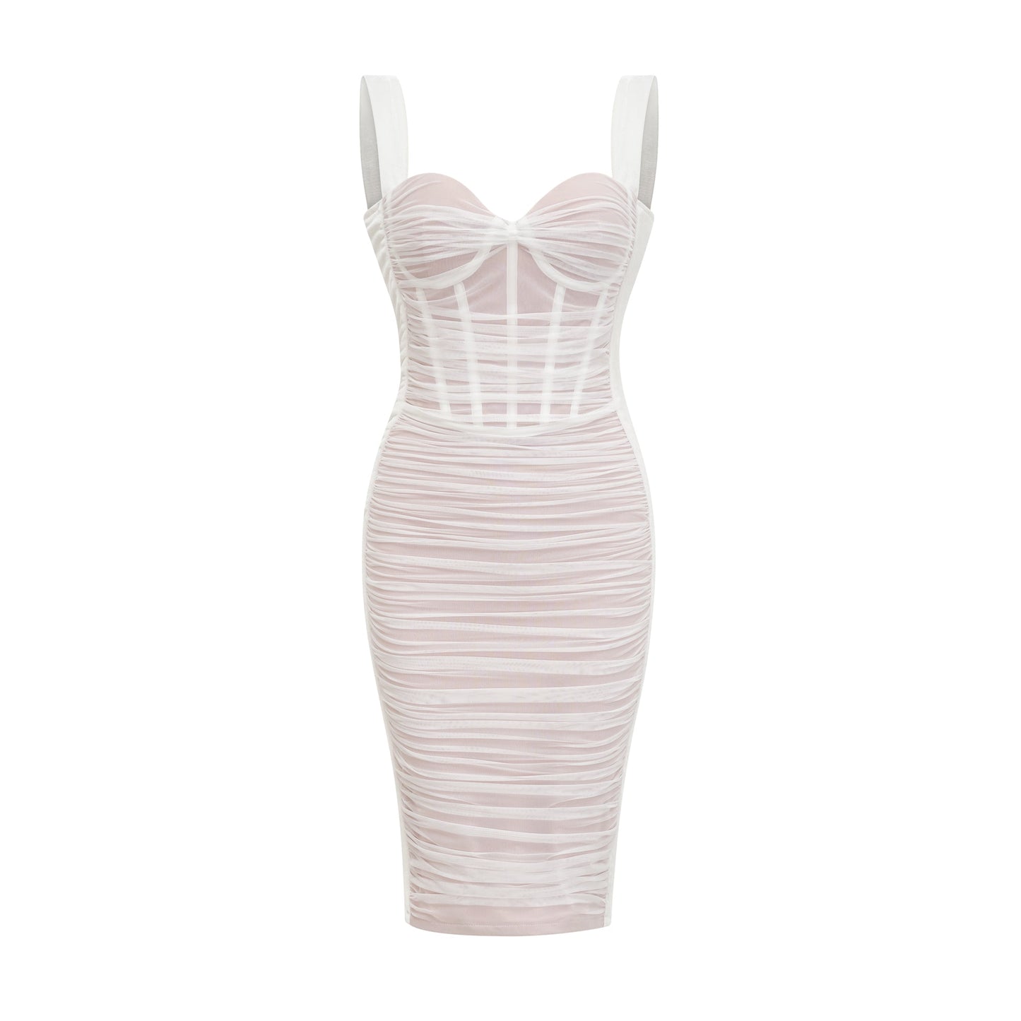 Kéfera white mesh mini dress