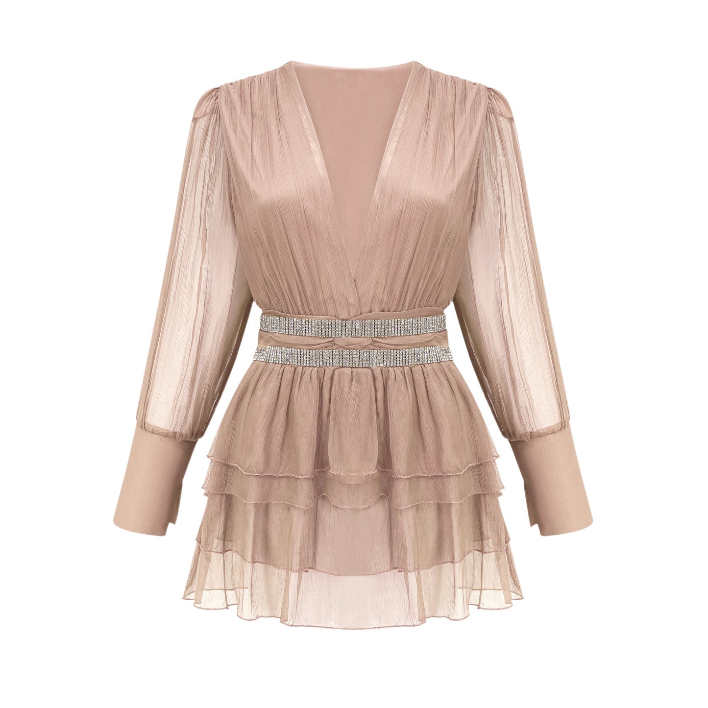 Ellica crystal-embellished silk mini dress