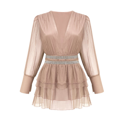 Ellica crystal-embellished silk mini dress