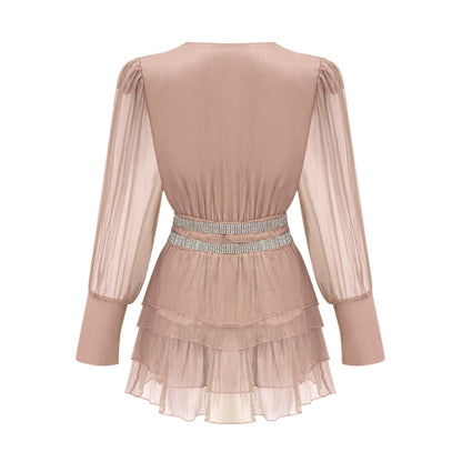 Ellica crystal-embellished silk mini dress
