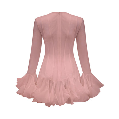 Anaïs semi-sheer flared mini dress