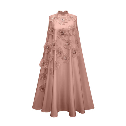 Émilie sleeveless floral-applique midi dress in Pink