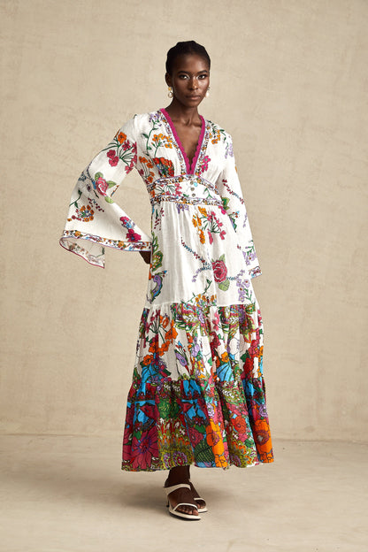 Hélène floral-print V-neck maxi dress