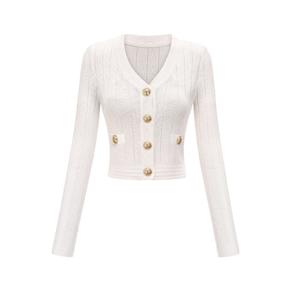 Button detailing knitted top & skirt matching set