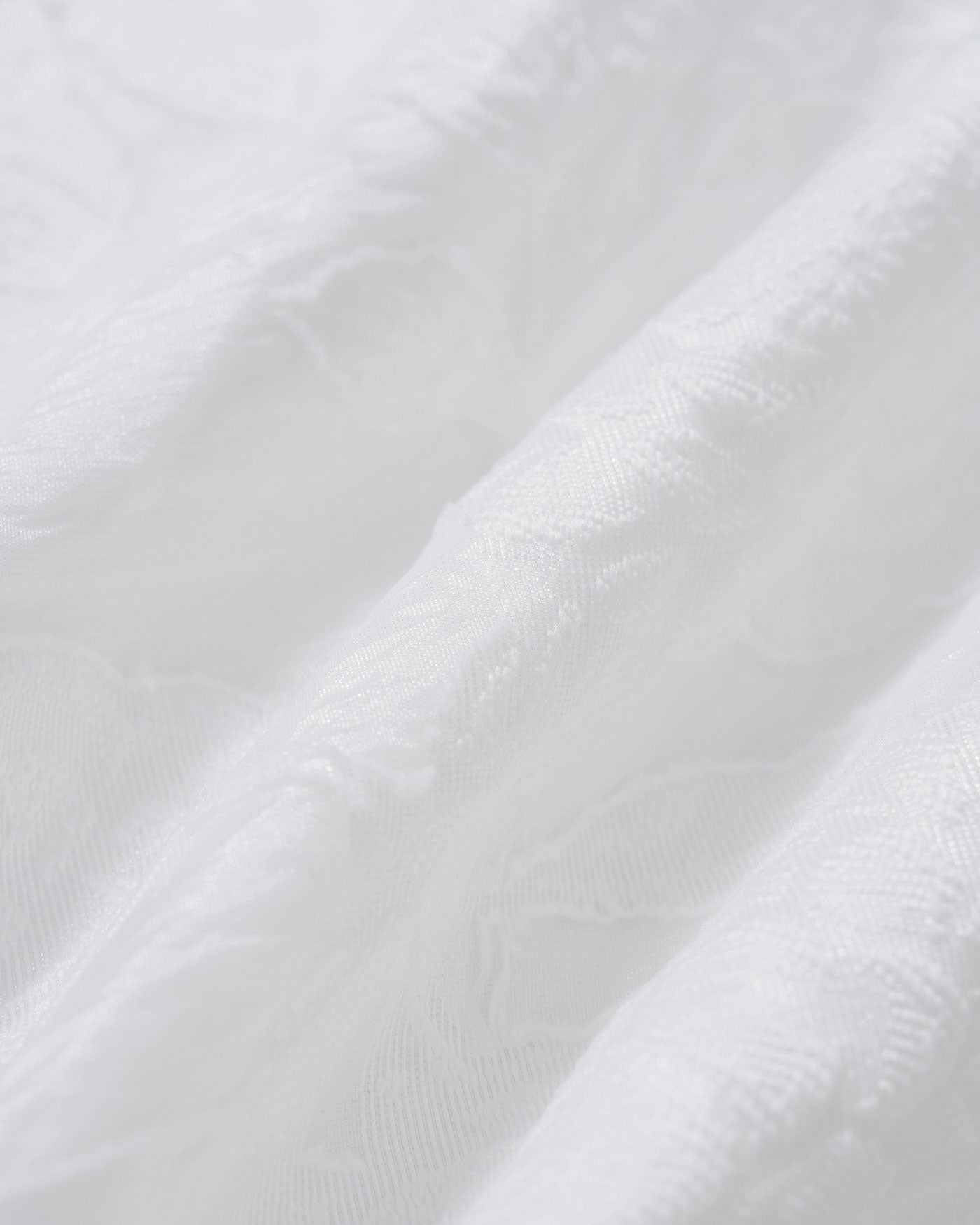 White Jacquard Shirred Slip Midi Dress