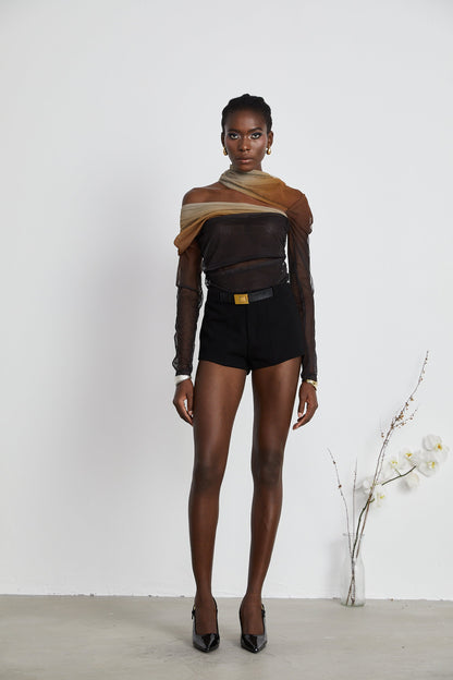 Capucine ruched gradient-effect bodysuit