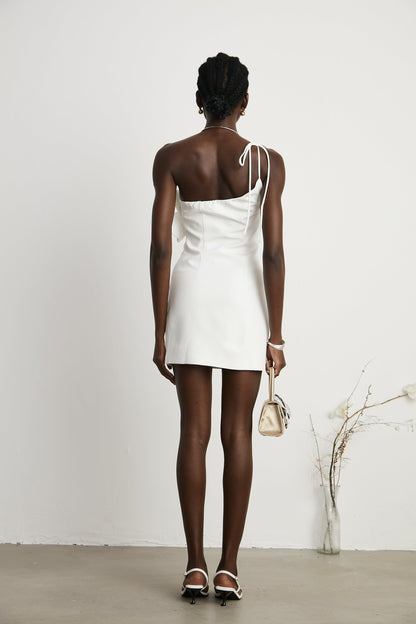Liane floral off-shoulder mini dress in White