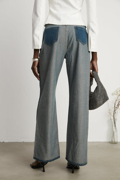 Clothilde wide-leg panelled jeans