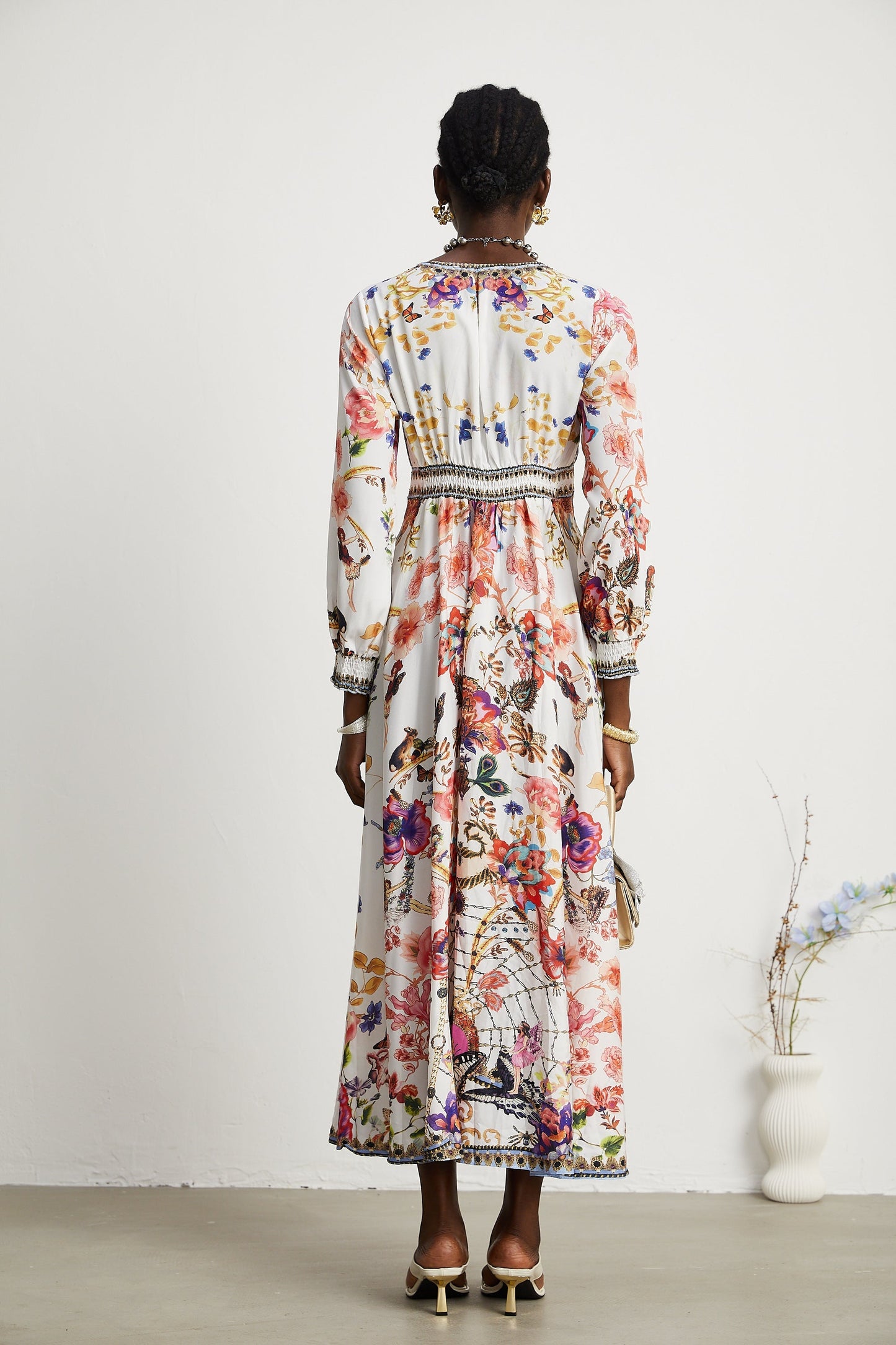 Airina floral V-neck maxi dress