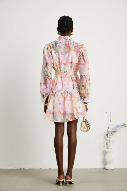Honorine floral-print flared mini dress