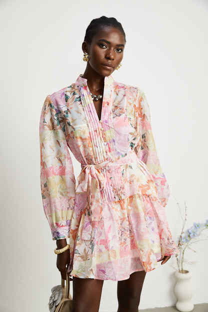 Honorine floral-print flared mini dress