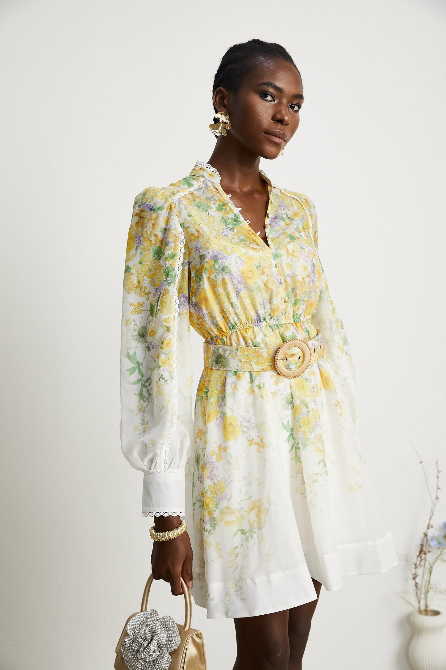 Priscille floral-print mini dress