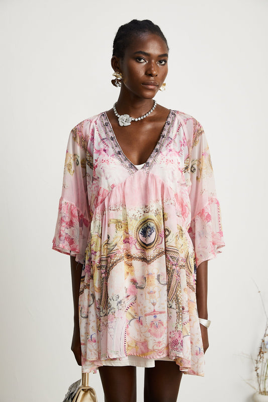 Camille pattern-print flared mini dress