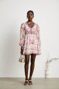 Mélisande floral-print tiered mini dress