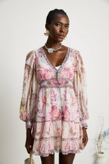 Mélisande floral-print tiered mini dress