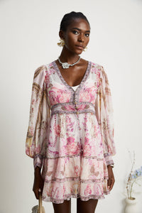 Mélisande floral-print tiered mini dress