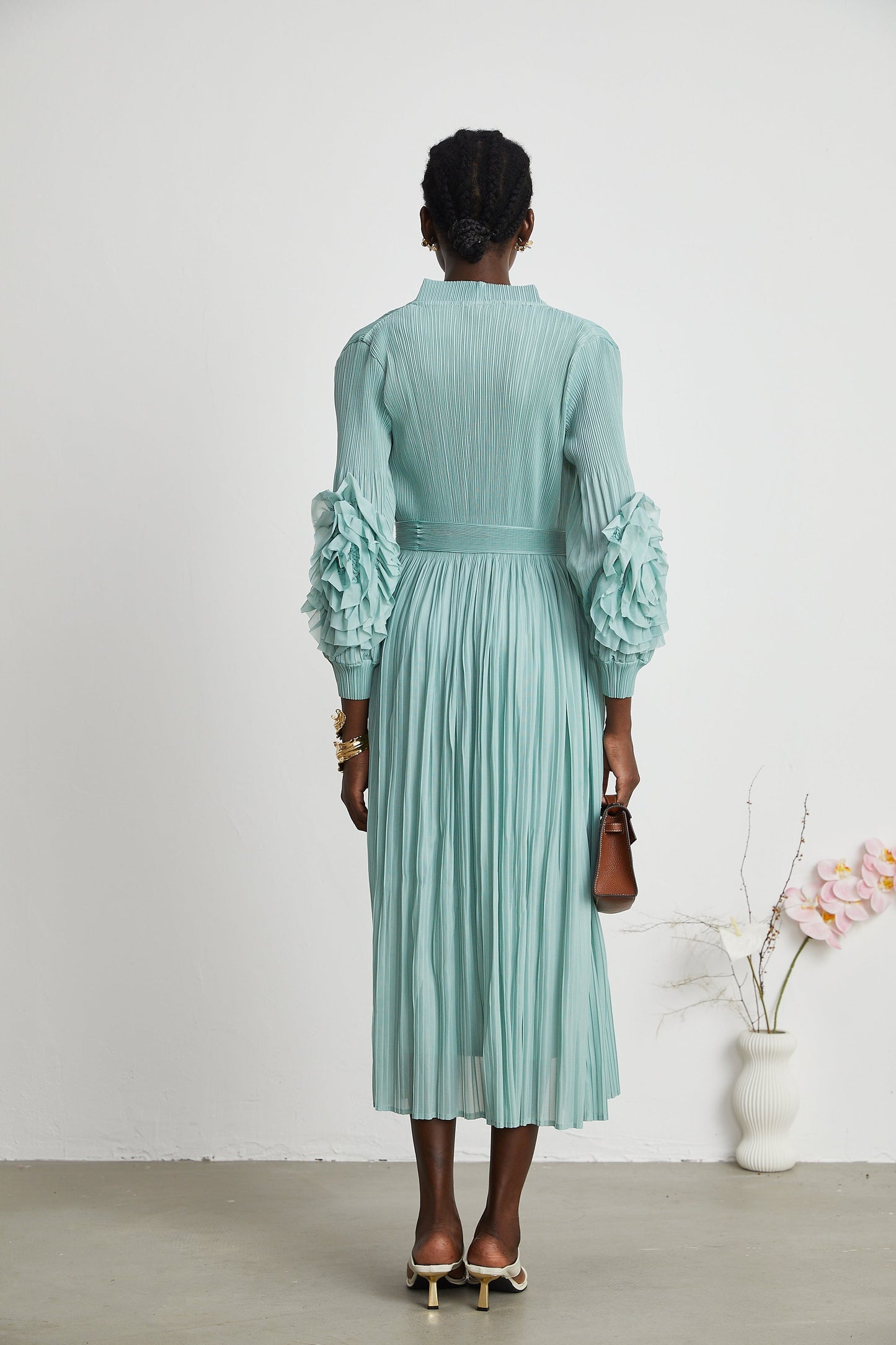 Éloïse faux-flower knitted dress