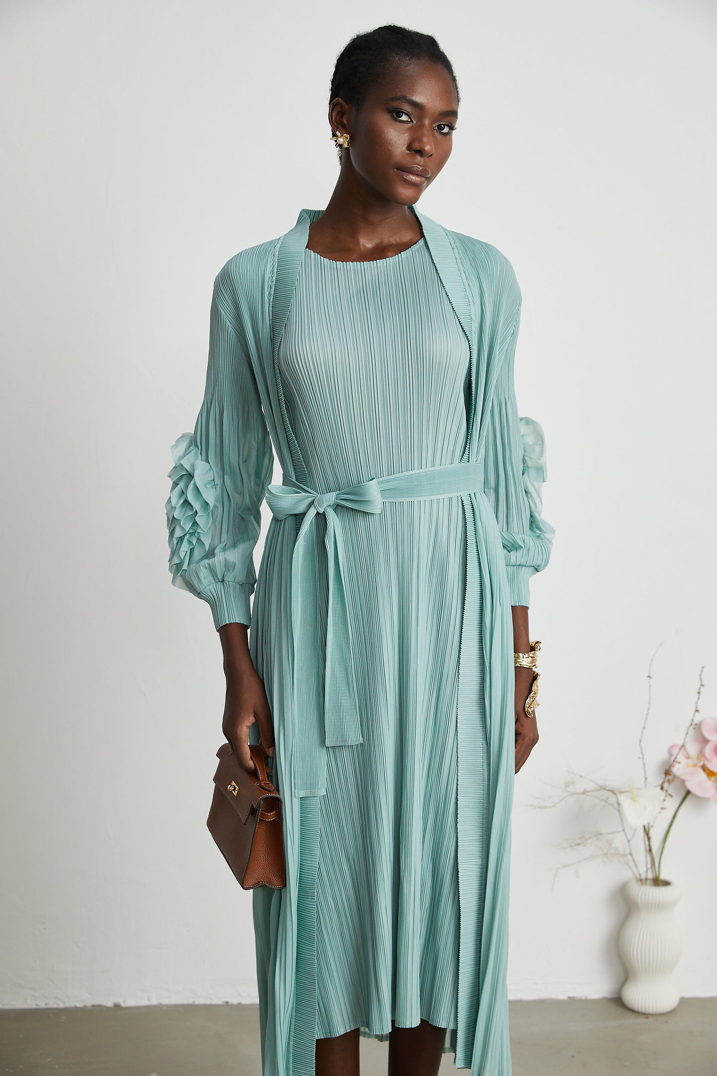 Éloïse faux-flower knitted dress