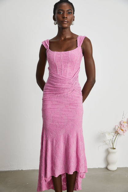 Charlotte floral jacquard maxi dress