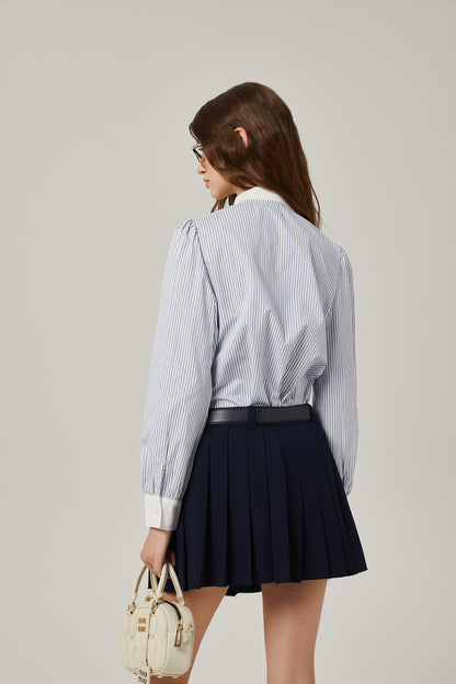 Mélisande embroidered a-line pleated skirt