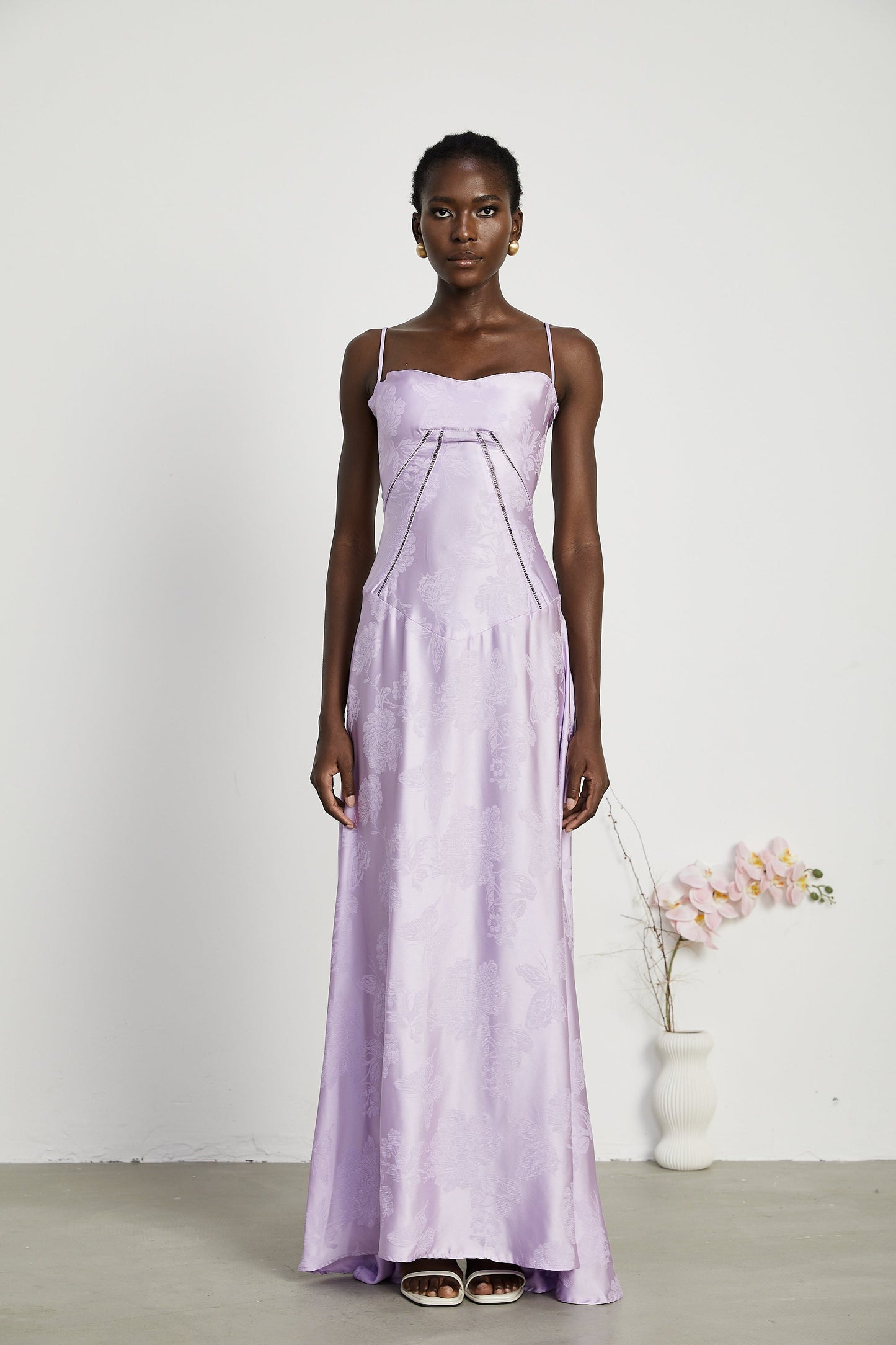 Adabella floral maxi dress in purple