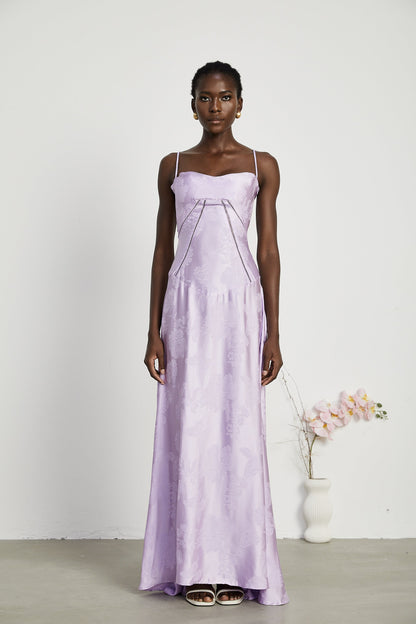 Adabella floral maxi dress in purple
