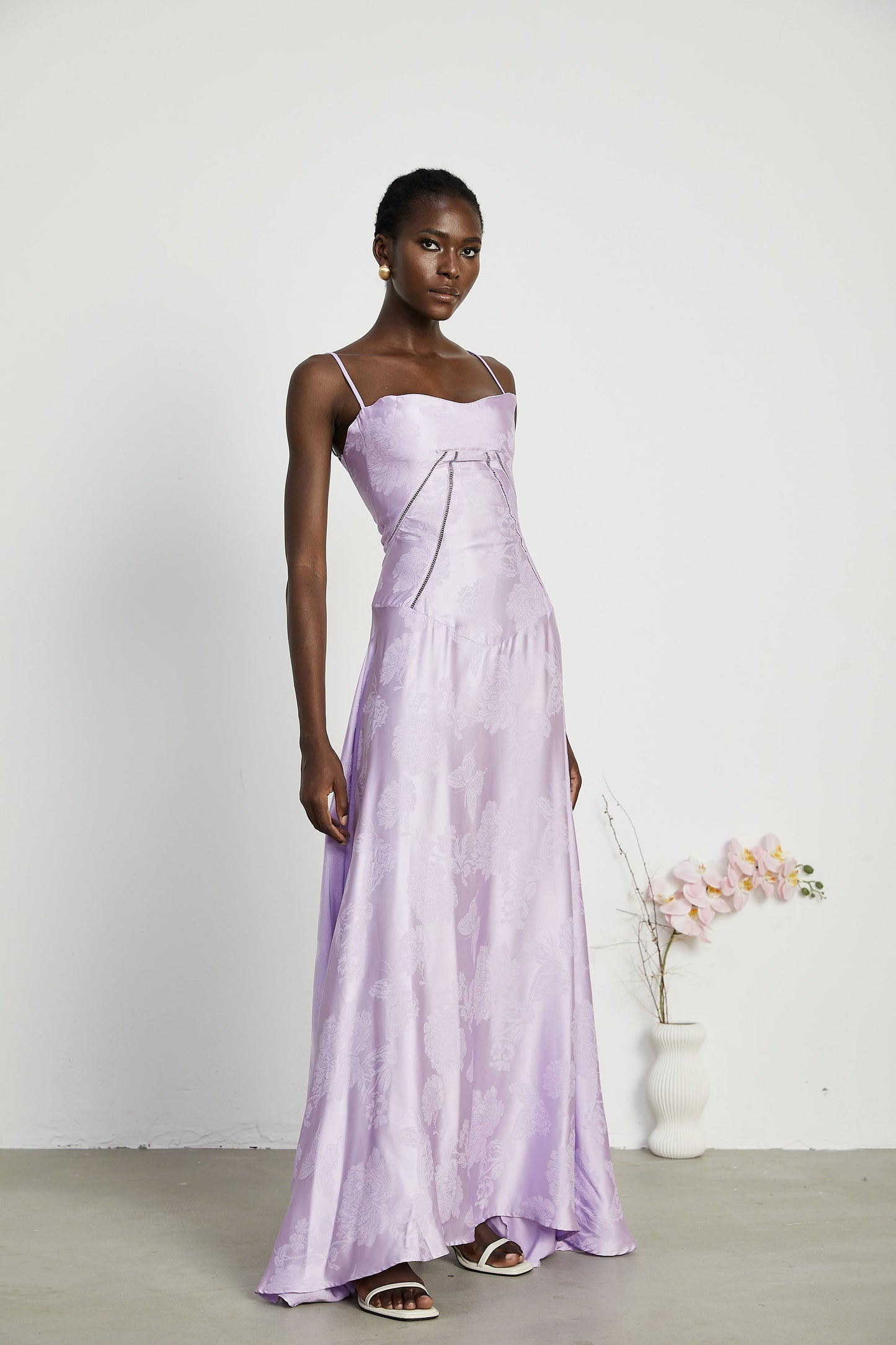 Adabella floral maxi dress in purple